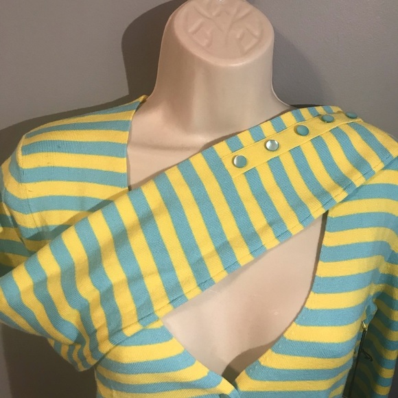 Rondina cardigan cropped striped sweater size m - Picture 4 of 7